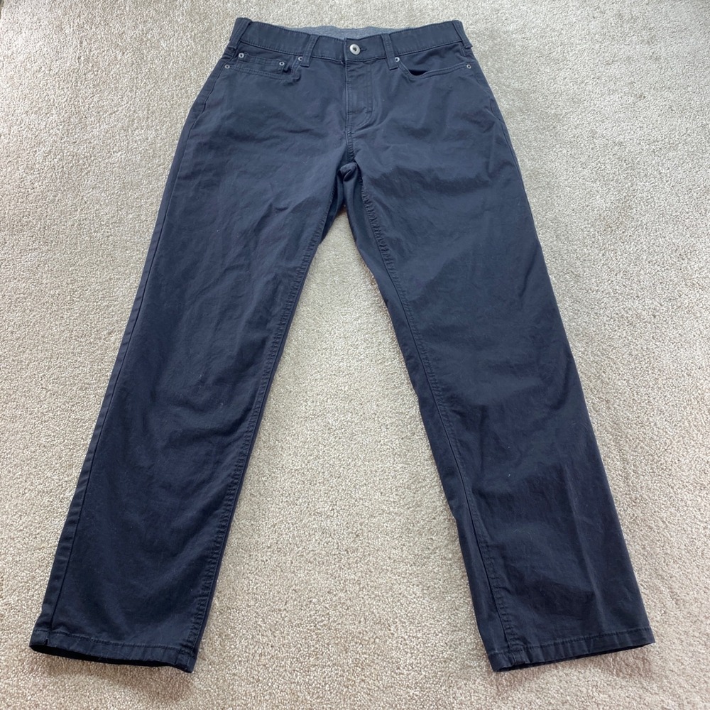 Members Mark Mason Straight Fit Mens 30x30 Black 5-Pocket Chino Pants